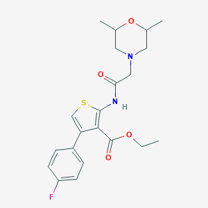 molecular formula C21H25FN2O4S B361310 Ethyl 2-[[2-(2,6-dimethylmorpholin-4-yl)acetyl]amino]-4-(4-fluorophenyl)thiophene-3-carboxylate CAS No. 315678-46-7