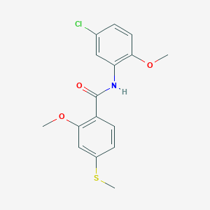 molecular formula C16H16ClNO3S B361329 N-(5-chloro-2-methoxyphenyl)-2-methoxy-4-(methylsulfanyl)benzamide CAS No. 335398-04-4