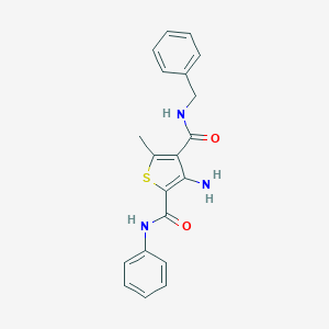 molecular formula C20H19N3O2S B361334 3-amino-N~4~-benzyl-5-methyl-N~2~-phenyl-2,4-thiophenedicarboxamide CAS No. 372501-78-5