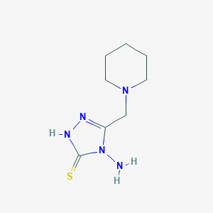 molecular formula C8H15N5S B361363 4-氨基-5-(哌啶-1-基甲基)-4H-1,2,4-三唑-3-硫醇 CAS No. 155219-06-0