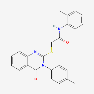 molecular formula C25H23N3O2S B3613738 N-(2,6-dimethylphenyl)-2-{[3-(4-methylphenyl)-4-oxo-3,4-dihydroquinazolin-2-yl]sulfanyl}acetamide CAS No. 473698-70-3