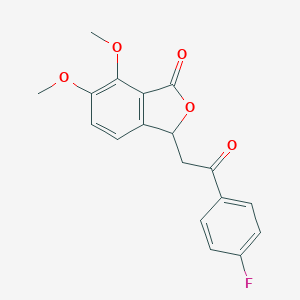 molecular formula C18H15FO5 B361381 3-(2-(4-fluorophenyl)-2-oxoethyl)-6,7-dimethoxyisobenzofuran-1(3H)-one CAS No. 330202-39-6