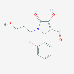 molecular formula C15H16FNO4 B361438 4-acetyl-5-(2-fluorophenyl)-3-hydroxy-1-(3-hydroxypropyl)-1,5-dihydro-2H-pyrrol-2-one CAS No. 296793-42-5