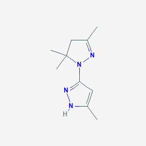 molecular formula C10H16N4 B361463 3,5,5-trimethyl-1-(5-methyl-1H-pyrazol-3-yl)-4H-pyrazole CAS No. 17066-76-1