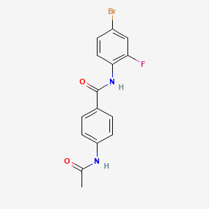 molecular formula C15H12BrFN2O2 B3614661 N-(4-BROMO-2-FLUOROPHENYL)-4-ACETAMIDOBENZAMIDE 