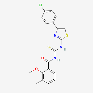 molecular formula C19H16ClN3O2S2 B3614971 N-{[4-(4-chlorophenyl)-1,3-thiazol-2-yl]carbamothioyl}-2-methoxy-3-methylbenzamide 