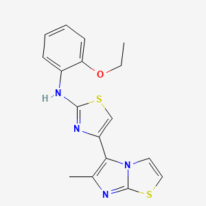 molecular formula C17H16N4OS2 B3615213 N-(2-ethoxyphenyl)-N-[4-(6-methylimidazo[2,1-b][1,3]thiazol-5-yl)-1,3-thiazol-2-yl]amine 