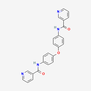 molecular formula C24H18N4O3 B3615274 N-{4-[4-(Pyridine-3-amido)phenoxy]phenyl}pyridine-3-carboxamide 