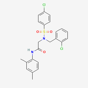 molecular formula C23H22Cl2N2O3S B3615288 N~2~-(2-chlorobenzyl)-N~2~-[(4-chlorophenyl)sulfonyl]-N-(2,4-dimethylphenyl)glycinamide 