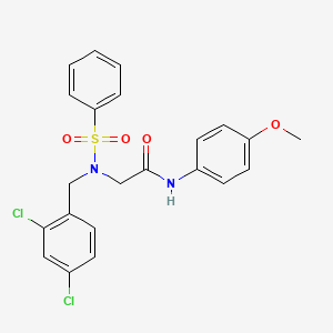molecular formula C22H20Cl2N2O4S B3615327 N~2~-(2,4-dichlorobenzyl)-N-(4-methoxyphenyl)-N~2~-(phenylsulfonyl)glycinamide 