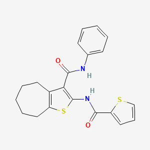 molecular formula C21H20N2O2S2 B3615401 N-phenyl-2-[(thiophen-2-ylcarbonyl)amino]-5,6,7,8-tetrahydro-4H-cyclohepta[b]thiophene-3-carboxamide CAS No. 301322-13-4