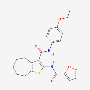 molecular formula C23H24N2O4S B3615408 N-[3-[(4-ethoxyphenyl)carbamoyl]-5,6,7,8-tetrahydro-4H-cyclohepta[b]thiophen-2-yl]furan-2-carboxamide CAS No. 329935-31-1