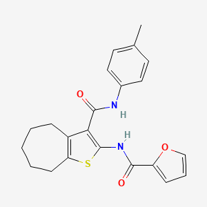 molecular formula C22H22N2O3S B3615440 N-{3-[(4-METHYLPHENYL)CARBAMOYL]-4H,5H,6H,7H,8H-CYCLOHEPTA[B]THIOPHEN-2-YL}FURAN-2-CARBOXAMIDE 