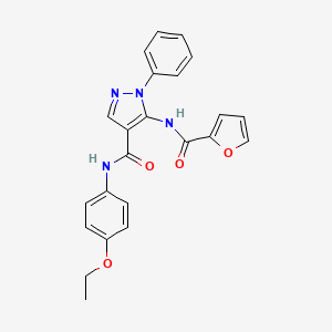molecular formula C23H20N4O4 B3615450 N-(4-ethoxyphenyl)-5-(furan-2-carbonylamino)-1-phenylpyrazole-4-carboxamide 