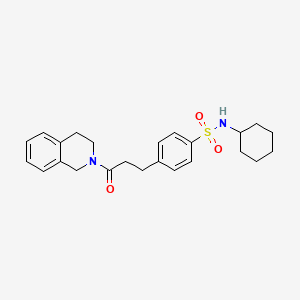 molecular formula C24H30N2O3S B3615558 N-cyclohexyl-4-[3-(3,4-dihydroisoquinolin-2(1H)-yl)-3-oxopropyl]benzenesulfonamide 
