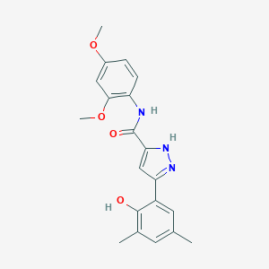 molecular formula C20H21N3O4 B361559 N-(2,4-dimethoxyphenyl)-3-(2-hydroxy-3,5-dimethylphenyl)-1H-pyrazole-5-carboxamide 