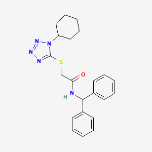 molecular formula C22H25N5OS B3615745 N-benzhydryl-2-(1-cyclohexyltetrazol-5-yl)sulfanylacetamide 