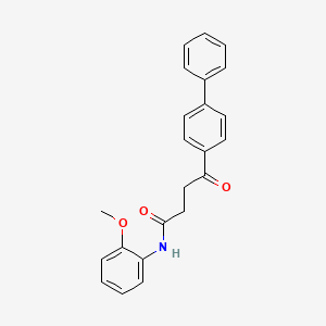 molecular formula C23H21NO3 B3615825 N-(2-methoxyphenyl)-4-oxo-4-(4-phenylphenyl)butanamide 