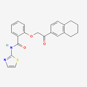 molecular formula C22H20N2O3S B3615901 2-[2-oxo-2-(5,6,7,8-tetrahydronaphthalen-2-yl)ethoxy]-N-(1,3-thiazol-2-yl)benzamide 