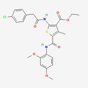 molecular formula C25H25ClN2O6S B3615904 Ethyl 2-[2-(4-chlorophenyl)acetamido]-5-[(2,4-dimethoxyphenyl)carbamoyl]-4-methylthiophene-3-carboxylate 