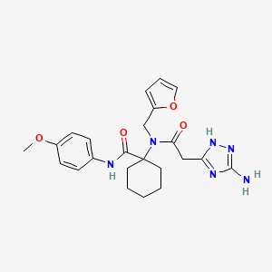 molecular formula C23H28N6O4 B3615915 1-[2-(3-AMINO-1H-1,2,4-TRIAZOL-5-YL)-N-[(FURAN-2-YL)METHYL]ACETAMIDO]-N-(4-METHOXYPHENYL)CYCLOHEXANE-1-CARBOXAMIDE 