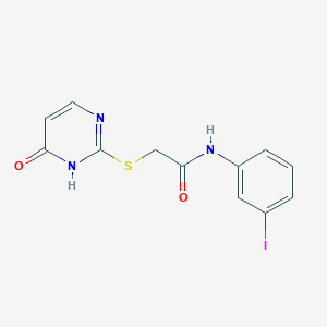 molecular formula C12H10IN3O2S B3615983 N-(3-iodophenyl)-2-[(6-oxo-1,6-dihydropyrimidin-2-yl)sulfanyl]acetamide 