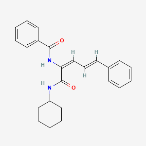 molecular formula C24H26N2O2 B3615992 N-[(2E,4E)-1-(cyclohexylamino)-1-oxo-5-phenylpenta-2,4-dien-2-yl]benzamide 