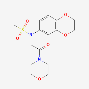 molecular formula C15H20N2O6S B3616094 N-(2,3-dihydro-1,4-benzodioxin-6-yl)-N-[2-(morpholin-4-yl)-2-oxoethyl]methanesulfonamide 