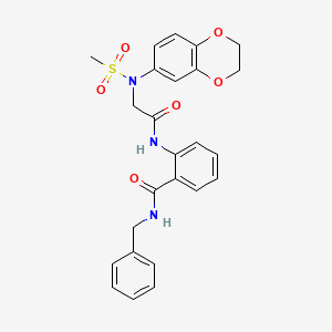 molecular formula C25H25N3O6S B3616127 N-BENZYL-2-{2-[N-(2,3-DIHYDRO-1,4-BENZODIOXIN-6-YL)METHANESULFONAMIDO]ACETAMIDO}BENZAMIDE 
