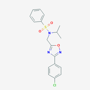 molecular formula C18H18ClN3O3S B361614 N-{[3-(4-chlorophenyl)-1,2,4-oxadiazol-5-yl]methyl}-N-(propan-2-yl)benzenesulfonamide CAS No. 838893-35-9