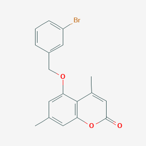 molecular formula C18H15BrO3 B3616169 5-[(3-BROMOPHENYL)METHOXY]-4,7-DIMETHYL-2H-CHROMEN-2-ONE 