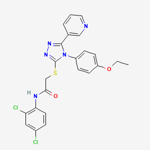 molecular formula C23H19Cl2N5O2S B3616171 N-(2,4-dichlorophenyl)-2-{[4-(4-ethoxyphenyl)-5-(pyridin-3-yl)-4H-1,2,4-triazol-3-yl]sulfanyl}acetamide 