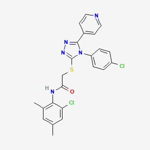 molecular formula C23H19Cl2N5OS B3616188 N-(2-chloro-4,6-dimethylphenyl)-2-{[4-(4-chlorophenyl)-5-(pyridin-4-yl)-4H-1,2,4-triazol-3-yl]sulfanyl}acetamide CAS No. 476483-97-3