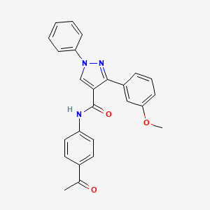 molecular formula C25H21N3O3 B3616243 N-(4-acetylphenyl)-3-(3-methoxyphenyl)-1-phenylpyrazole-4-carboxamide 