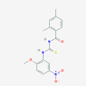 molecular formula C17H17N3O4S B3616264 N-[(2-methoxy-5-nitrophenyl)carbamothioyl]-2,4-dimethylbenzamide 