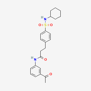 molecular formula C23H28N2O4S B3616278 N-(3-acetylphenyl)-3-[4-(cyclohexylsulfamoyl)phenyl]propanamide 