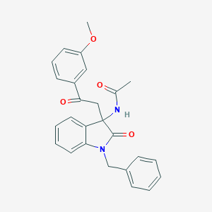 molecular formula C26H24N2O4 B361635 N-{1-benzyl-3-[2-(3-methoxyphenyl)-2-oxoethyl]-2-oxo-2,3-dihydro-1H-indol-3-yl}acetamide CAS No. 921151-78-2