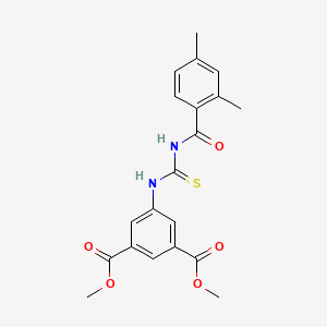 molecular formula C20H20N2O5S B3616376 Dimethyl 5-({[(2,4-dimethylphenyl)carbonyl]carbamothioyl}amino)benzene-1,3-dicarboxylate 