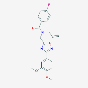 molecular formula C21H20FN3O4 B361641 N-[[3-(3,4-dimethoxyphenyl)-1,2,4-oxadiazol-5-yl]methyl]-4-fluoro-N-prop-2-enylbenzamide CAS No. 887685-63-4
