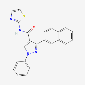 molecular formula C23H16N4OS B3616490 3-naphthalen-2-yl-1-phenyl-N-(1,3-thiazol-2-yl)pyrazole-4-carboxamide CAS No. 4471-84-5