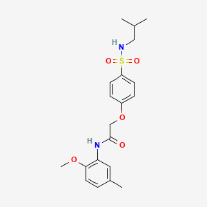 molecular formula C20H26N2O5S B3616630 N-(2-methoxy-5-methylphenyl)-2-[4-(2-methylpropylsulfamoyl)phenoxy]acetamide 