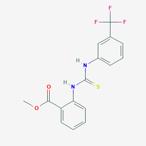 molecular formula C16H13F3N2O2S B3616685 Methyl 2-[[3-(trifluoromethyl)phenyl]carbamothioylamino]benzoate 