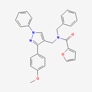 molecular formula C29H25N3O3 B3616770 N-benzyl-N-[[3-(4-methoxyphenyl)-1-phenylpyrazol-4-yl]methyl]furan-2-carboxamide 