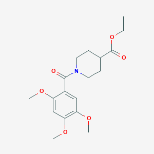molecular formula C18H25NO6 B3616775 Ethyl 1-(2,4,5-trimethoxybenzoyl)piperidine-4-carboxylate 
