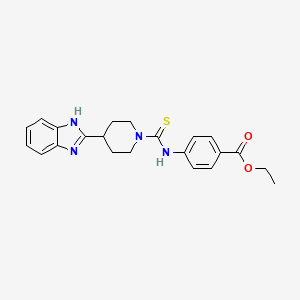 molecular formula C22H24N4O2S B3616946 ETHYL 4-({[4-(1H-1,3-BENZIMIDAZOL-2-YL)PIPERIDINO]CARBOTHIOYL}AMINO)BENZOATE 