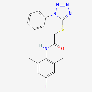 molecular formula C17H16IN5OS B3617021 N-(4-iodo-2,6-dimethylphenyl)-2-[(1-phenyl-1H-tetrazol-5-yl)sulfanyl]acetamide 