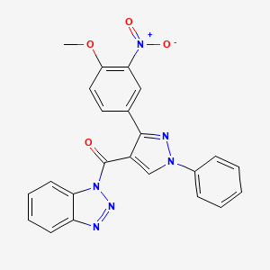 molecular formula C23H16N6O4 B3617146 Benzotriazol-1-yl-[3-(4-methoxy-3-nitrophenyl)-1-phenylpyrazol-4-yl]methanone 