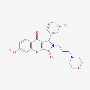 molecular formula C25H25ClN2O5 B361716 1-(3-Chlorophenyl)-6-methoxy-2-[3-(4-morpholinyl)propyl]-1,2-dihydrochromeno[2,3-c]pyrrole-3,9-dione CAS No. 879473-09-3