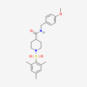 molecular formula C23H30N2O4S B3617163 N-(4-methoxybenzyl)-1-[(2,4,6-trimethylphenyl)sulfonyl]piperidine-4-carboxamide 