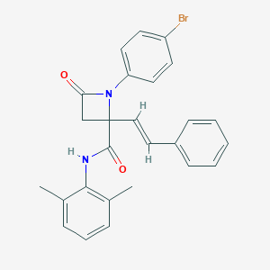 molecular formula C26H23BrN2O2 B361720 1-(4-bromophenyl)-N-(2,6-dimethylphenyl)-4-oxo-2-(2-phenylvinyl)-2-azetidinecarboxamide CAS No. 898913-80-9